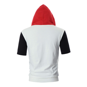 เสื้อฮู้ดแขนสั้นสำหรับผู้ชายมีซิป เหมาะสำหรับการไปเที่ยวชายหาดและวันหยุดฤดูร้อน น้ำหนักเบา สวมใส่ง่าย เสื้อฤดูร้อน - Product Image 2