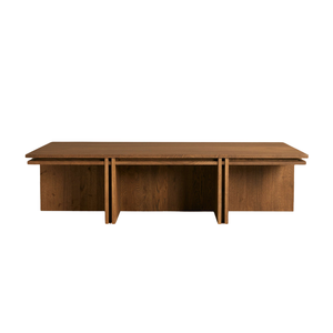 Premium Solid Teak Coffee <b>Table</b> Rectangular Living Room Center <b>Table</b> Low Profile <b>Nesting</b> Coffee <b>Table</b> with Panel Base - Product Image 1