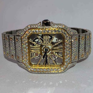 Montre de luxe au design élégant avec lunette sertie de diamants, mouvement à quartz, pour hommes et femmes, usage quotidien, vente à l'exportation - Product Image 1