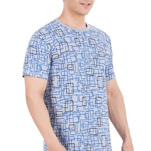 เสื้อยืดแขนสั้นผู้ชายทรงโอเวอร์ไซส์ ลายมัดย้อม คอกลม ผ้าถักเนื้อคอตตอน ทรงปกติ ระบายอากาศได้ดี ผ้าเจอร์ซีย์ 220 กรัม รับสกรีนโลโก้ - Product Image 3