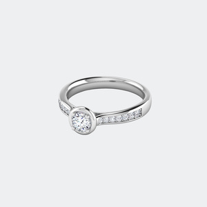 แหวนทรงกลม 0.55CTW แบบโซลิแทร์ - ขอบฝังเพชรแบบครึ่งวง - Product Image 5