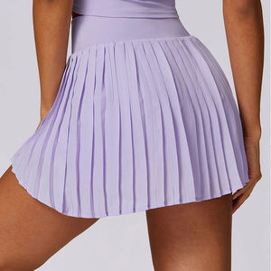 Jupe de tennis plissée courte taille naturelle respirante et anti-plis pour femme avec poches, idéale pour l'entraînement, le golf et le pickleball - Product Image 2