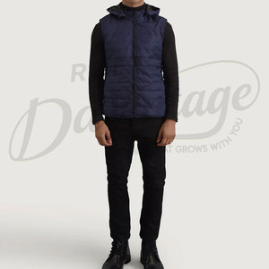 Chaleco Acolchado con Capucha Azul Rey para Hombre, Chaleco Acolchado Cálido de Invierno, Impermeable, Sin Mangas, para Hombre - Product Image 3