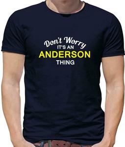Don't Worry It's Anderson Thing Chemise décontractée pour homme en popeline de coton respirante bleu marine à manches courtes avec logo imprimé sur le devant - Product Image 1