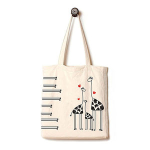 Cotton Canvas Shopping Tote <b>Bag</b> Reusable Dog Print Grocery <b>Bag</b> with <b>Long</b> Handles Eco Friendly Daily Handbag - Product Image 5