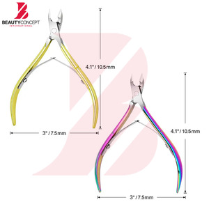 ชุดกรรไกรตัดหนังกำพร้าแบบมืออาชีพสำหรับขายส่ง สีทองเคลือบสีรุ้ง ทำจากสแตนเลส ด้ามจับตามหลักสรีรศาสตร์ ป้องกันสนิม คมกริบ - Product Image 2
