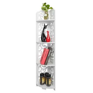 Mobiletto da Bagno Bianco a 4 Ripiani Stile Intaglio Daqing, Impermeabile e con Angolo di 120 Gradi - Product Image 3