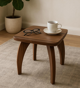 Table d'appoint ronde carrée en bois d'ingénierie avec support de rangement pour magazines et journaux, idéale pour le coin du canapé du salon - Product Image 5