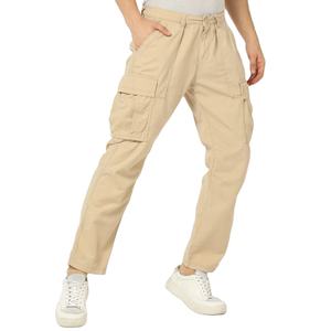 กางเกงลำลองผู้ชายดีไซน์แบบมีกระเป๋าหลายช่องเอวสูงผ้าฝ้ายทนต่อการสึกหรอมีซิป - Product Image 2