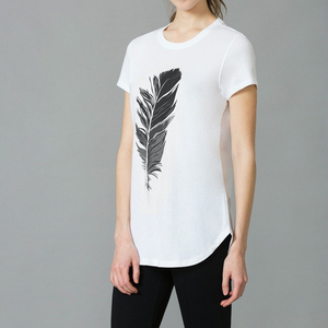 Camisetas Largas Lisas para Mujer, Diseño Personalizado al por Mayor, Último Modelo, Transpirables, de Poliéster/Algodón, Color Personalizado - Product Image 4