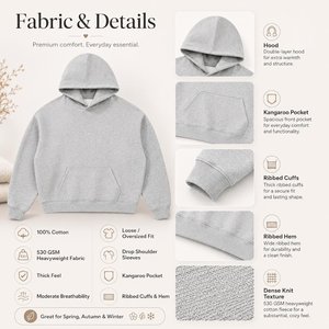 เสื้อสเวตเชิ้ตมีฮู้ดสีดำสำหรับผู้ชาย ทรงปกติ ผ้าฝ้ายฟลีซ สวมใส่สบาย มีกระเป๋าหน้า เหมาะสำหรับใส่ในฤดูใบไม้ร่วง - Product Image 3