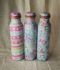 Venta caliente de botellas de agua de cobre puro impresas personalizadas para beber directamente con embalaje premium y muestra gratis - Product Image 5