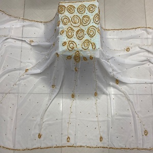Hiyab para Mujeres Musulmanas, Dupatta de Chifón Bordado con Piedras, Bufanda Garbasar Floral Sólida, Accesorio para Uso Diario en Invierno, Transpirable y Cálido - Product Image 1