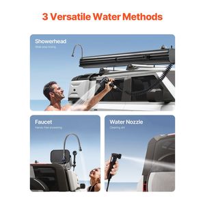 Serbatoio d'Acqua da Tetto in Alluminio ad Alta Capacità da 7 Galloni, Serbatoio Esterno Multi-Erogazione con 2 Pannelli Paraspruzzi e Scanalatura a T per Tetto Auto - Product Image 2