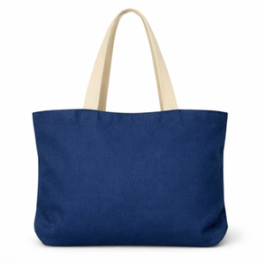 Sac fourre-tout en toile de coton personnalisé COTTON FIELD, grande taille, avec poignée longue, logo imprimé dessin animé, sac à bandoulière avec poche pour la plage - Product Image 2