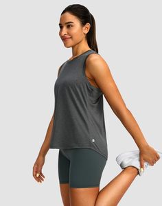 Camiseta sin mangas para mujer, de algodón acanalado, estilo camisola, ajuste ceñido, informal, para verano, gimnasio, yoga, top corto, transpirable, elástico, a la moda para damas - Product Image 2