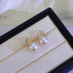 Boucles d'oreilles en argent sterling 925 rondes de 9 à 10 mm, classiques, en forme de tournesol, avec perle naturelle, personnalisées et polyvalentes, avec boîte cadeau - Product Image 4