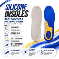 Semelles Confortables en Velours avec Gel Rafraîchissant TPE et Soutien de Voûte Plantaire en Silicone pour Chaussures de Sport et de Course – Offre Spéciale