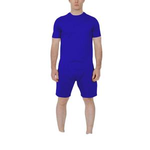 2025 vente en gros hommes été couleur unie à manches courtes col rond T-Shirt sport loisirs Shorts mode T-Shirt ensemble pour hommes - Product Image 3