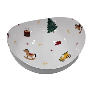Yatch ชามโลหะพิมพ์ลายเคลือบรูปคริสต์มาสเครื่องครัวที่ยั่งยืนสำหรับอาหารเย็นสำหรับงานเลี้ยงคริสต์มาส - Product Image 1