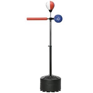Sacco da Boxe Autoportante Regolabile in Altezza (64-81 pollici) in PU con Barra di Reazione Riempibile con Sabbia e Ventose per Adolescenti - Product Image 1