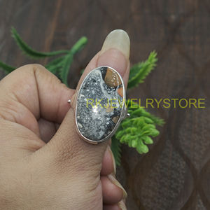 Honeybee Jasper <b>Ring</b> 925 Sterling Silver Handmade Oval Cabochon Bezel Set Boho <b>Statement</b> <b>Ring</b> Natural Stone Jewelry Gift Women - Product Image 4
