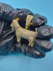 Colgante de Cabra Personalizado con Moissanita VVS, Estilo Hip Hop, Chapado en Oro sobre Plata 925, para Amantes de los Animales y Raperos - Product Image 2