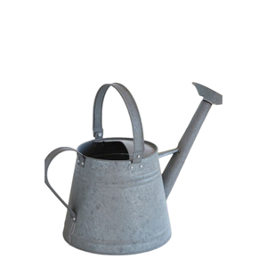 Arrosoir moderne en métal galvanisé poli argenté avec bec amovible et doubles poignées ergonomiques pour plantes de jardin extérieur - Product Image 4