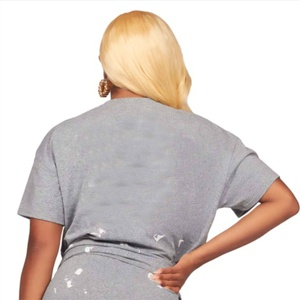 Ensemble deux pièces en tricot pour femmes, haut doux et pantalon droit, tenue décontractée confortable pour l'été, assortie - Product Image 2