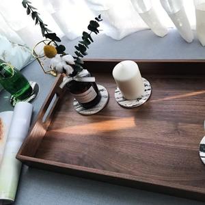 Plateau de service en bois de qualité supérieure, fait main, pour petit-déjeuner, thé, café, ou comme plateau décoratif pour ottoman - Product Image 5