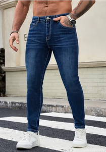 Jeans personnalisés pour hommes, denim streetwear, jeans unisexes surdimensionnés, jeans droits bleus à jambes larges pour hommes, pantalon en denim pour hommes - Product Image 3