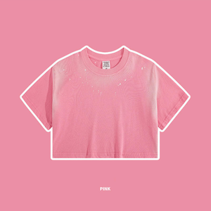 Women's Pink Sweating 2-Piece Long Set Short Sleeve Crew Neck Knitted Cotton Casual Winter Regular Fit with Chain Belt - Product Image 5