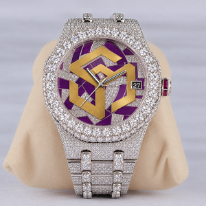 Luxury Iced Out Moissanite Diamond Hip Hop Quartz <b>Watch</b> Men Polygon Analog Wristwatch - Product Image 1