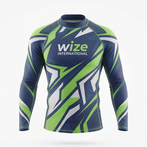 Digital Print Breathable Quick Dry Full Sleeve <b>Men's</b> Rash Guard Premium Quality Hot Selling BJJ MMA <b>Compression</b> <b>Shirts</b> Seamless - Product Image 1