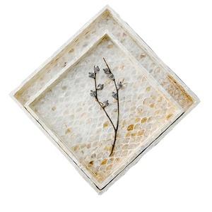 Bandejas de servicio de perlas madre para el hogar, decoración moderna hecha a mano, venta al por mayor - Product Image 1