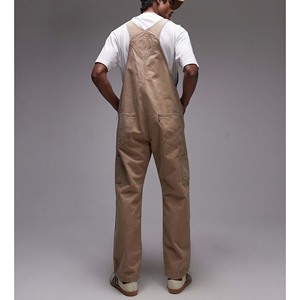 Overoles de Mezclilla Azul Claro para Hombre, Rotos y Desgastados, de Cintura Alta, Estilo Casual, de Pierna Recta, de Algodón, Estilo Veraniego - Product Image 6