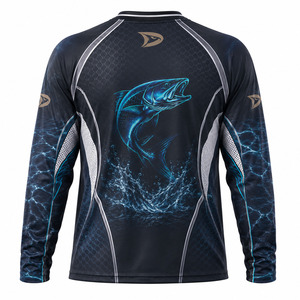 เสื้อแข่งตกปลาผู้ชายแบบสั่งทำ OEM ลายโฮโลแกรม ขนาดใหญ่พิเศษ แห้งเร็ว ระบายอากาศดี UPF 50+ แขนยาว สำหรับการแข่งขัน - Product Image 3