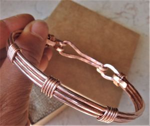 Stylish Copper <b>Bracelet</b> For Yoga Meditation And Holistic Healing Lifestyle With Adjustable Handmade Open Cuff Design - Product Image 2