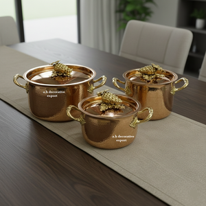 Juego de Ollas de Acero Inoxidable de Lujo, Martilladas a Mano, Cazuela Ecológica con Diseño Europeo y Asas de Acero Inoxidable, Gourmet - Product Image 1