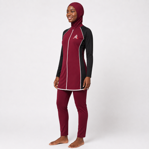 Ensemble burkini élégant pour femmes offrant une couverture complète, un tissu doux et une coupe flexible pour la natation en piscine, les voyages et les tenues de resort. - Product Image 4