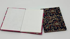 Carnet en tissu imprimé coton 6x8 pouces avec lien en cordon pour journalisation, cadeaux, papeterie, notes, voyages, 100 feuilles, couleur personnalisée - Product Image 3