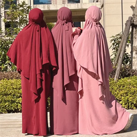 Ensemble Djellaba ample et décontractée pour l'Aïd avec Hijab intégré, Robe de prière, Vêtement musulman pour femme, Abaya, Khimar, Burqa modeste, Vêtements islamiques