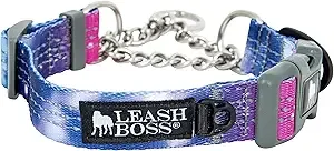 Teal Leather Dog <b>Collar</b> Adjustable Buckle Closure Classic Style Medium Breed All Seasons Pet <b>Collars</b> - Product Image 3