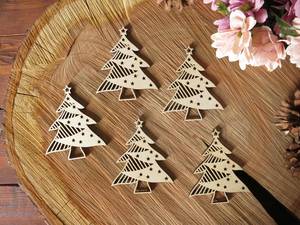 Décoration murale de Noël en bois découpée au laser, ornement rustique sur le thème de la forêt, décoration saisonnière d'hiver - Product Image 6