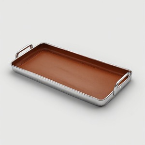 Plateau en cuir gaufré élégant, conçu pour la décoration intérieure moderne, avec une fabrication haut de gamme et une texture distinctive - Product Image 1