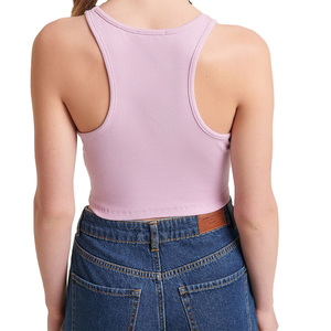 Camisetas sin mangas casuales para mujer, ecológicas, transpirables, de secado rápido, tela de jersey de algodón y spandex, cuello redondo - Product Image 5