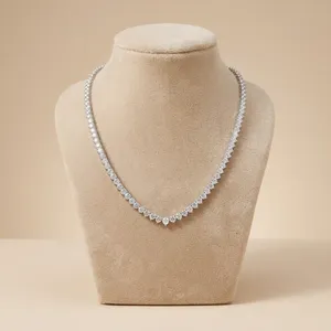 Chaîne tennis en diamant de laboratoire plaqué or, fabriquée à la main, de qualité supérieure, qui passe le testeur de diamants, coupe brillante unisexe, certifiée IGI - Product Image 2