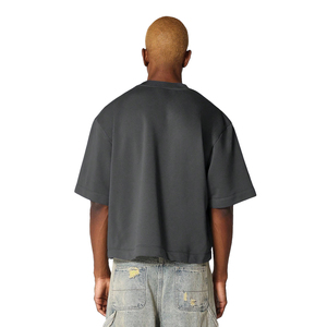 Camiseta Oversize Personalizada para Hombre, Color Gris Carbón, Algodón Grueso, Corte Cuadrado, Hombros Caídos, Premium, Lisa, Estilo Urbano - Product Image 2