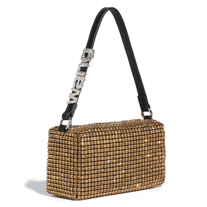 Sac bandoulière, sac à main, sac sous le bras, petit sac carré orné de diamants étincelants - Product Image 2