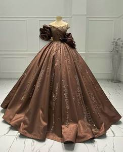 Vestido de Gala Borgoña con Hombros Descubiertos, Cuentas, Estilo Vintage, Cintura Imperio, Largo hasta el Suelo, Cola Desmontable, de Satén Brillante - Product Image 1